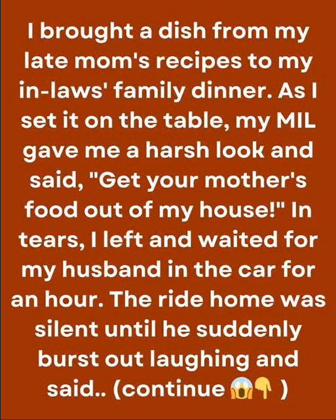She Insulted My Late Mom’s Recipe at Dinner—But My Husband’s Reaction Left Me Speechless