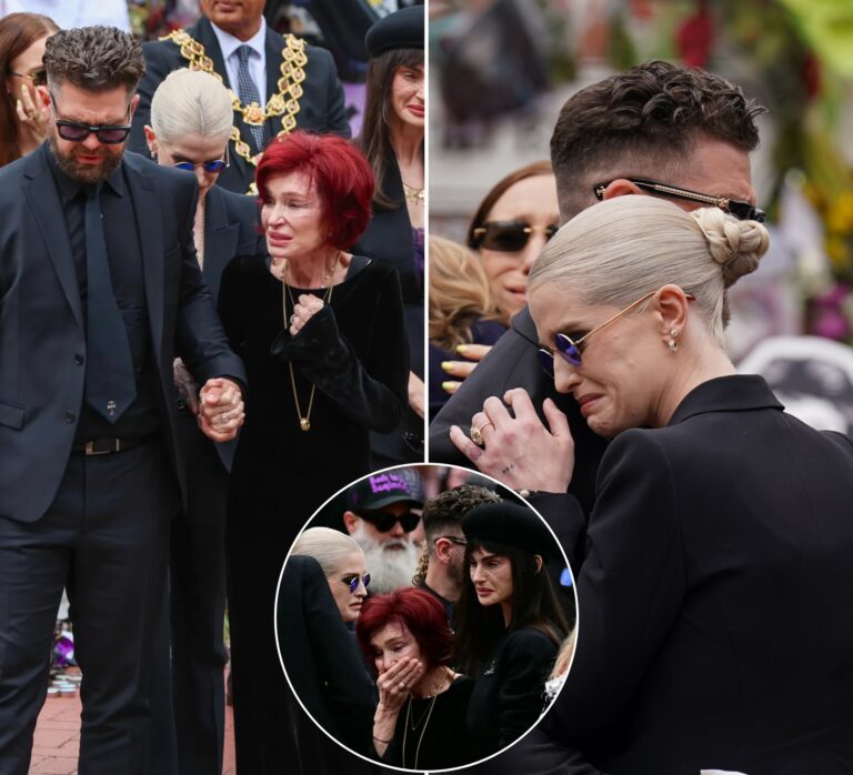 Kelly Osbourne Seen Clinging to Fiance and Brother as Sharon Cries for Ozzy But Then Something UNEXPECTED Happened in the Crowd