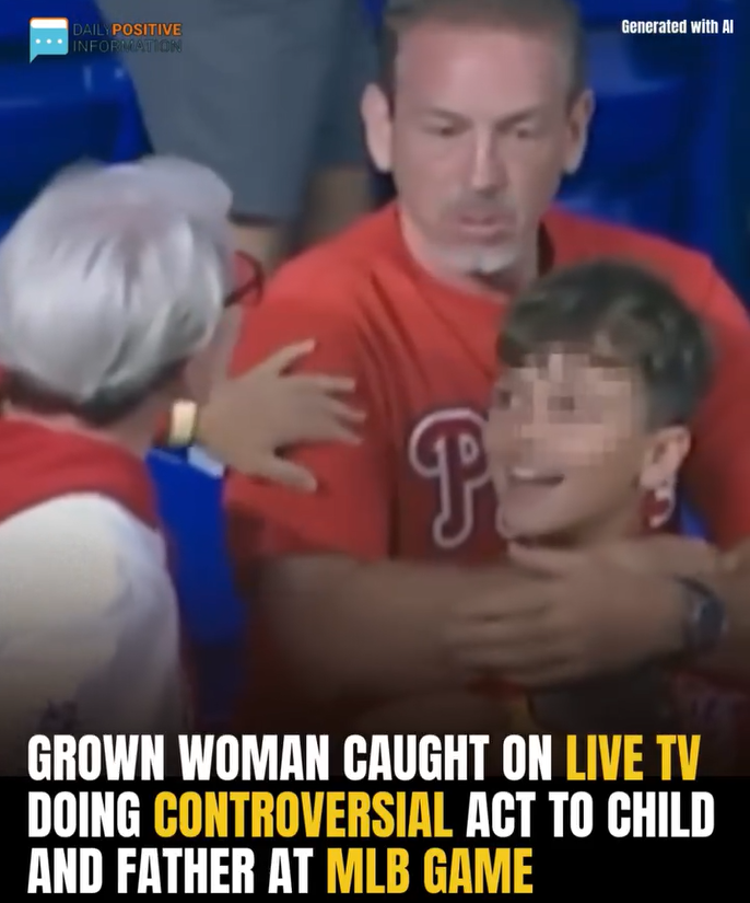 Shock As Woman’s Controversial Act Toward Child And Dad Caught On MLB Live Broadcast